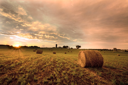 Iowa sunrise, rainbow